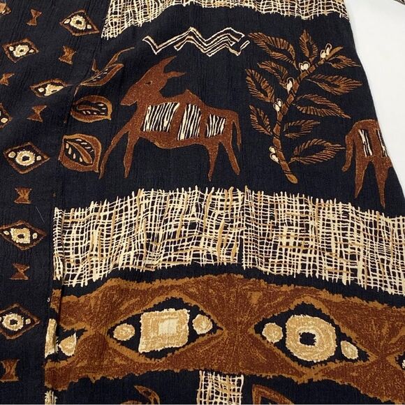 Vintage Delores Bell 100% Rayon Gauzy Boho Aztec Lightweight Cardigan Women's M - Picture 10 of 16